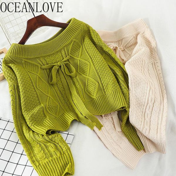 women's sweaters oceanlove slash neck short pullovers solid bow lace up fashion women girls korean pull femme loose 134561, White;black
women's sweaters oceanlove slash neck short pullovers solid bow lace up fashion women girls korean pull femme loose 134561, White;black