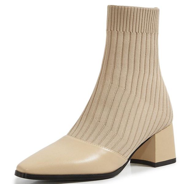 boots women ashion patchwork cow leather knitting socks boots pointed toe high heels winter women mid-calf, Black
boots women ashion patchwork cow leather knitting socks boots pointed toe high heels winter women mid-calf, Black