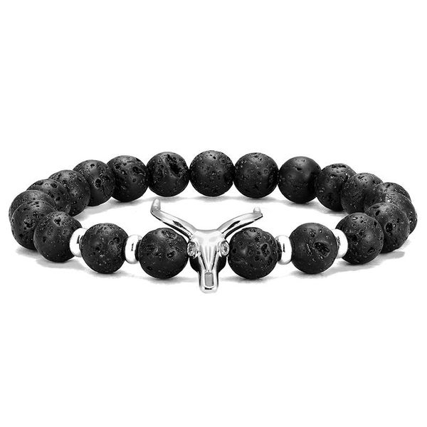 european and american personality cow head volcanic stone men's bracelet fashion exquisite elastic bracelet jewelry jewelry, Black
european and american personality cow head volcanic stone men's bracelet fashion exquisite elastic bracelet jewelry jewelry, Black