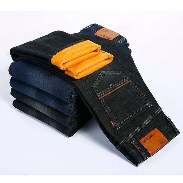 men winter jeans plus velvet thick warm casual pants high jeans fleece waist loose straight winter black trousers male1, Blue
men winter jeans plus velvet thick warm casual pants high jeans fleece waist loose straight winter black trousers male1, Blue