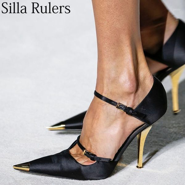 2021 new spring silk thin high heel pumps women ankle strap metal pointed toe shallow shoes woman party shoes show pumps woman1, Black
2021 new spring silk thin high heel pumps women ankle strap metal pointed toe shallow shoes woman party shoes show pumps woman1, Black