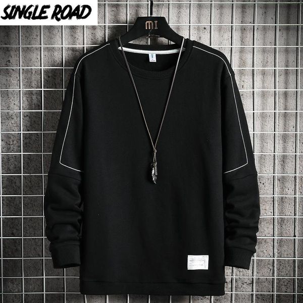 men's hoodies & sweatshirts singleroad mens crewneck sweatshirt men 2021 spring side striped oversized harajuku japanese streetwear bla, Black
men's hoodies & sweatshirts singleroad mens crewneck sweatshirt men 2021 spring side striped oversized harajuku japanese streetwear bla, Black