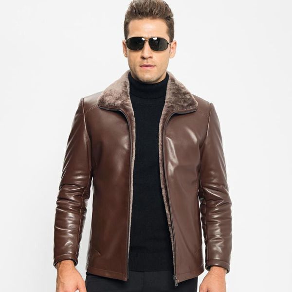 men's leather & faux mens jacket 100% sheepskin lamb fur business men shearling natural keep warm coat h3201, Black
men's leather & faux mens jacket 100% sheepskin lamb fur business men shearling natural keep warm coat h3201, Black