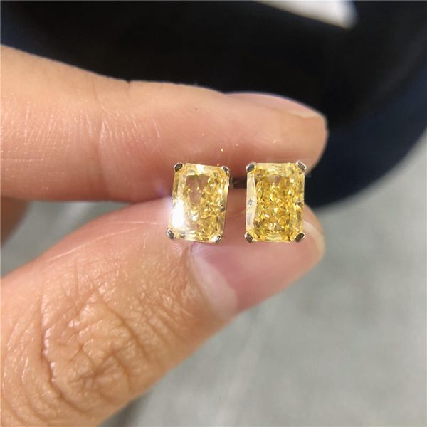 new classic jewelry 925 sterling silver yellow diamonds stud earrings flash temperament female ornaments simple style, Golden
new classic jewelry 925 sterling silver yellow diamonds stud earrings flash temperament female ornaments simple style, Golden