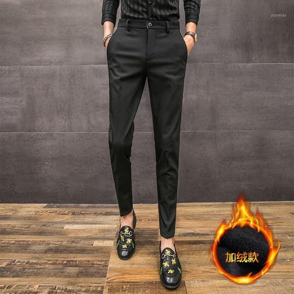 dress pants men plus velvet thick warm slim fashion solid color suit trousers man social business casual male clothing1, White;black
dress pants men plus velvet thick warm slim fashion solid color suit trousers man social business casual male clothing1, White;black