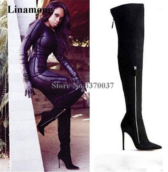 boots women pointed toe suede leather over knee thin heel black beige zipper-up slim long high club shoes1
boots women pointed toe suede leather over knee thin heel black beige zipper-up slim long high club shoes1