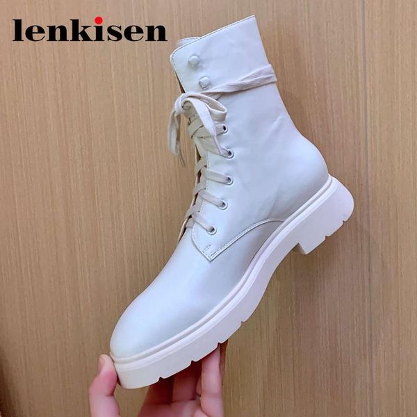 boots lenkisen british style natural leather round toe med heel riding handsome young lady streetwear fashion mid-calf l19, Black
boots lenkisen british style natural leather round toe med heel riding handsome young lady streetwear fashion mid-calf l19, Black