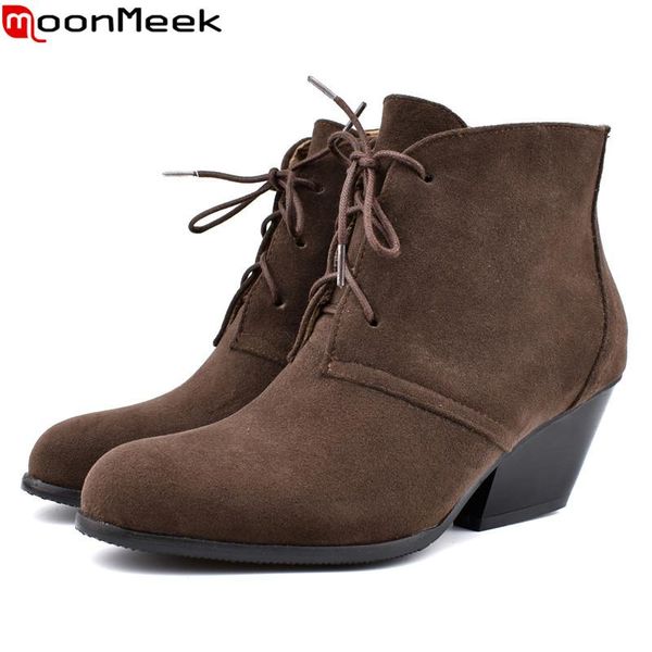 moonmeek 2020 new autumn winter boots round toe zip ladies ankle boots lace up prom wedges women plus size 34-48, Black
moonmeek 2020 new autumn winter boots round toe zip ladies ankle boots lace up prom wedges women plus size 34-48, Black
