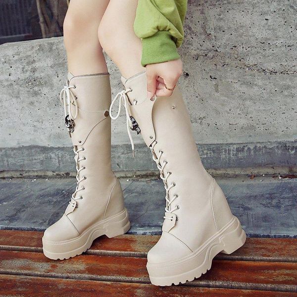 boots rimocy fashion buttons hidden heels platform women pu leather chunky knee high woman waterproof shoes, Black
boots rimocy fashion buttons hidden heels platform women pu leather chunky knee high woman waterproof shoes, Black