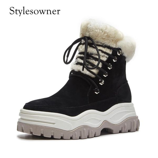 stylesowner 2020 winter keep warm fashion snow boots real fur with plush cow suede thick bottom lace-up female snow boots, Black
stylesowner 2020 winter keep warm fashion snow boots real fur with plush cow suede thick bottom lace-up female snow boots, Black