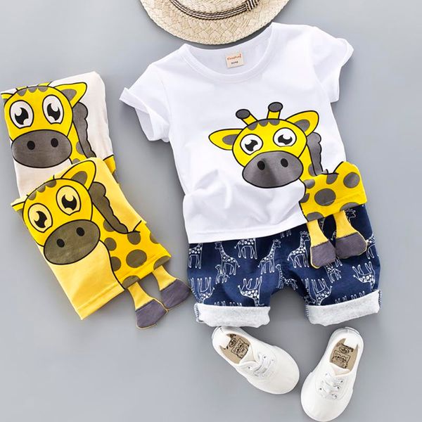 children's suit 2020 summer new boys and girls suits cotton o-neck giraffe kids suit baby two-piece sets, White
children's suit 2020 summer new boys and girls suits cotton o-neck giraffe kids suit baby two-piece sets, White