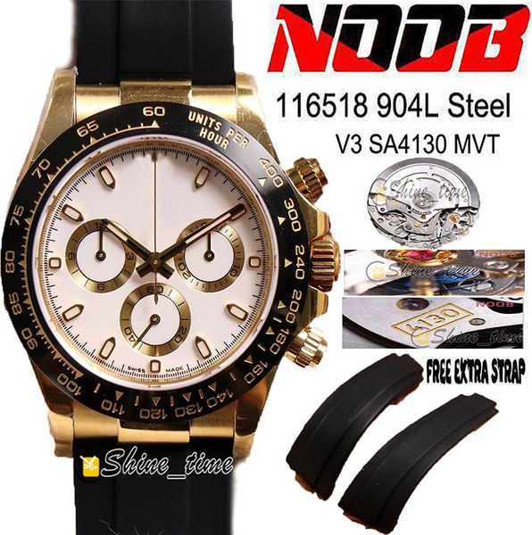 2021 n sa4130 automatic chronograph 116518 mens watch 18k yg ceramic bezel white dial edition 904l steel case rubber strap, Slivery;brown 
2021 n sa4130 automatic chronograph 116518 mens watch 18k yg ceramic bezel white dial edition 904l steel case rubber strap, Slivery;brown