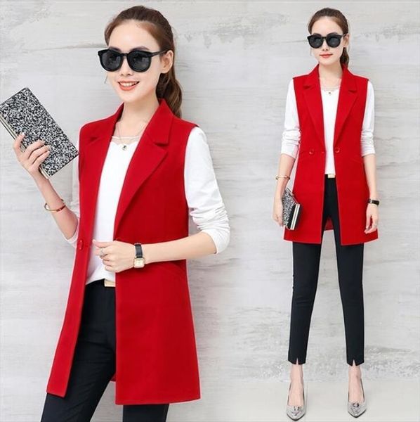 0709 spring autumn sleeveless jacket long suit vest women slim blazer vest coat waistcoat office lady elegant black red blue, Black;white
0709 spring autumn sleeveless jacket long suit vest women slim blazer vest coat waistcoat office lady elegant black red blue, Black;white