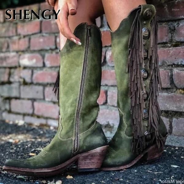 2020 shengy women mid-calf boots chunky mid heels shoes booties vintage pu leather gladiator tassels shoes big size1, Black
2020 shengy women mid-calf boots chunky mid heels shoes booties vintage pu leather gladiator tassels shoes big size1, Black