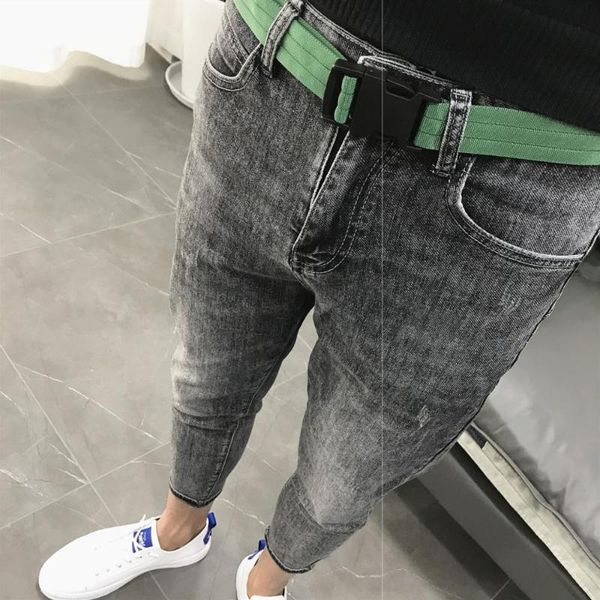 men's jeans teenagers send belt gray embroidery micro-span feet slim mens trendy spring summer korean tooling casual pencil pantsi, Blue
men's jeans teenagers send belt gray embroidery micro-span feet slim mens trendy spring summer korean tooling casual pencil pantsi, Blue