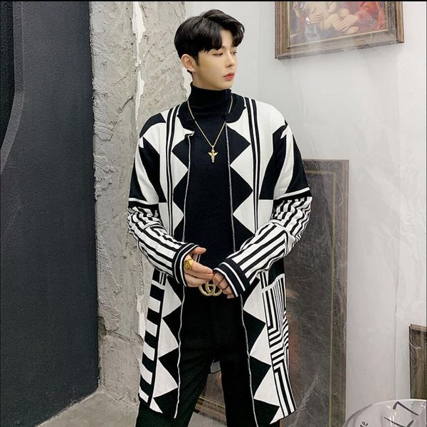 2020 new spring standard long geometric designer windbreaker male jacquard sweater thin cardigan coat 7u77, Tan;black
2020 new spring standard long geometric designer windbreaker male jacquard sweater thin cardigan coat 7u77, Tan;black