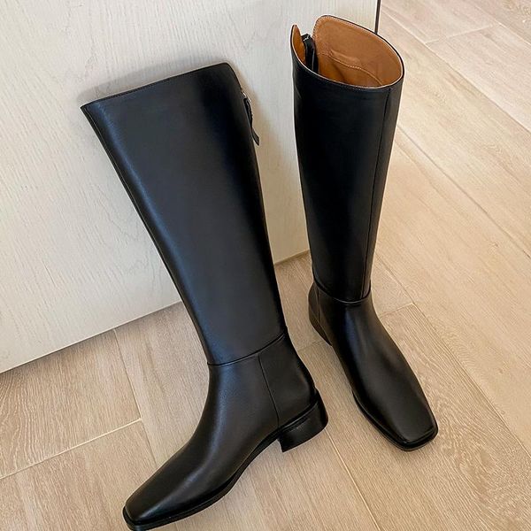 100%cow leather knee high boots woman zippers autumn winter shoes women thick low heels shoes woman office lady pumps, Black
100%cow leather knee high boots woman zippers autumn winter shoes women thick low heels shoes woman office lady pumps, Black