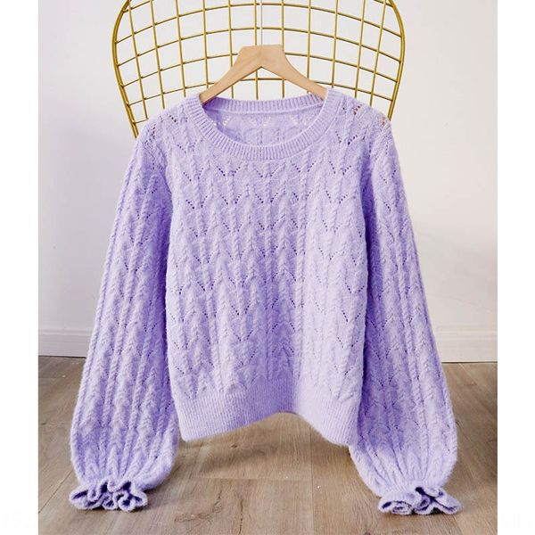 os women's clothing 2020 autumn new niche design purple sweater sweaterround neck hollowed out long sleeve temperament versatile knitti, White;black
os women's clothing 2020 autumn new niche design purple sweater sweaterround neck hollowed out long sleeve temperament versatile knitti, White;black