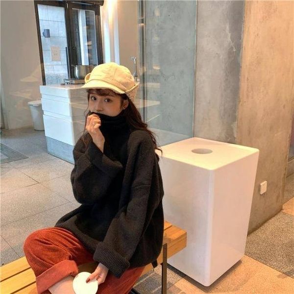 women's sweaters solid color loose turtleneck sweater pullover long sleeved knit warm winter clothes women cashmere, White;black
women's sweaters solid color loose turtleneck sweater pullover long sleeved knit warm winter clothes women cashmere, White;black