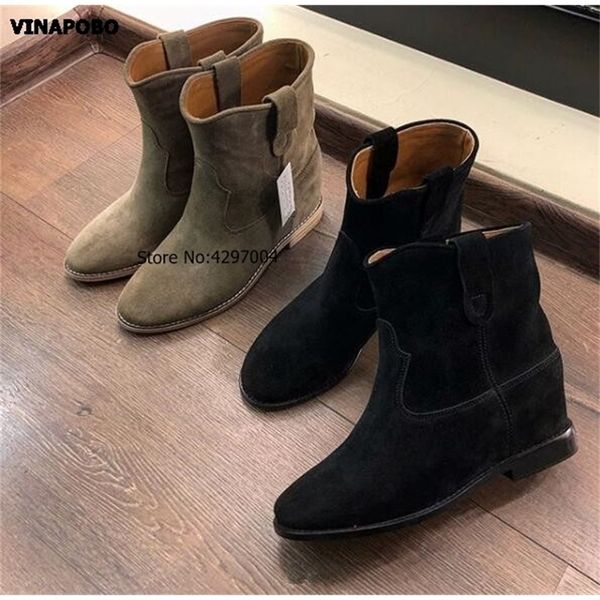 gray suede leather increased heel ladies boots street style women round toe ankle boots autumn cowboy ankle boots t200111, Black
gray suede leather increased heel ladies boots street style women round toe ankle boots autumn cowboy ankle boots t200111, Black