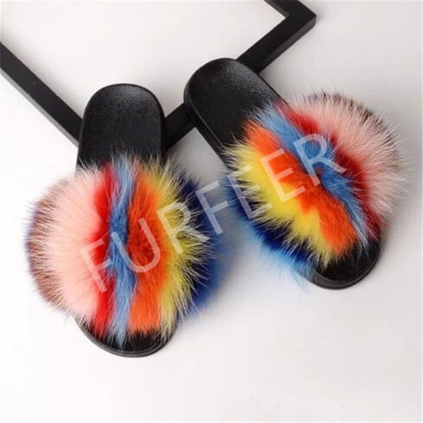 women's summer fox fur slides indoor non-slip fluffy fur slippers ladies cute stripe flip flops woman sandals home shoes #bs2j, Black
women's summer fox fur slides indoor non-slip fluffy fur slippers ladies cute stripe flip flops woman sandals home shoes #bs2j, Black