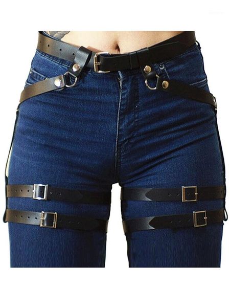 women belt stocking garter waistband female erotic leather harness harajuku leg cage body bandage accessories1, Black;brown
women belt stocking garter waistband female erotic leather harness harajuku leg cage body bandage accessories1, Black;brown