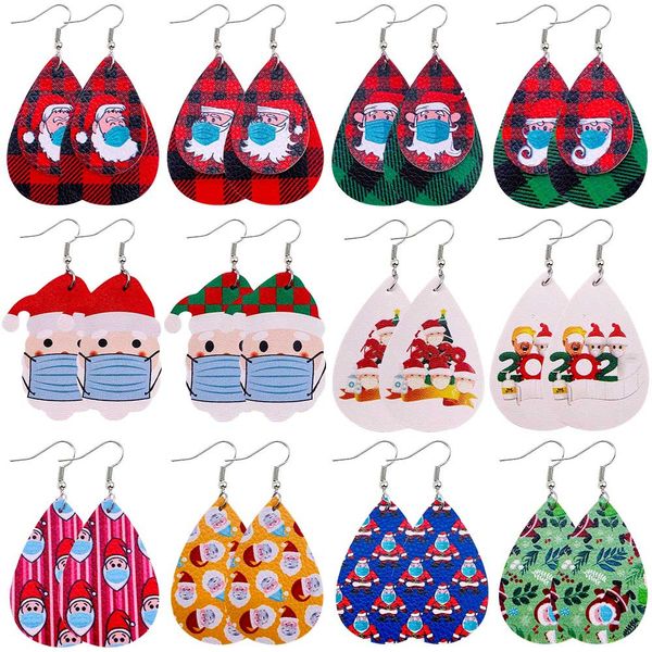 fashion christmas waterdrop pu leather earrings santa claus double-sided printing leather earring interesting christmas gifts jewelry women, Silver
fashion christmas waterdrop pu leather earrings santa claus double-sided printing leather earring interesting christmas gifts jewelry women, Silver