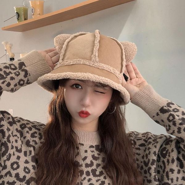 wide brim hats hat female lamb fluffy cat ears cute fisherman japanese wild sweet soft girl western style warm pot, Blue;gray
wide brim hats hat female lamb fluffy cat ears cute fisherman japanese wild sweet soft girl western style warm pot, Blue;gray