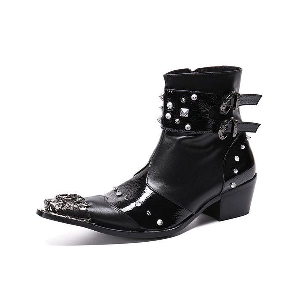 winter fleece mid martin boots men's short boots crocodile high shoes men zapatos pointed toe ankle genuine leather zip, Black
winter fleece mid martin boots men's short boots crocodile high shoes men zapatos pointed toe ankle genuine leather zip, Black
