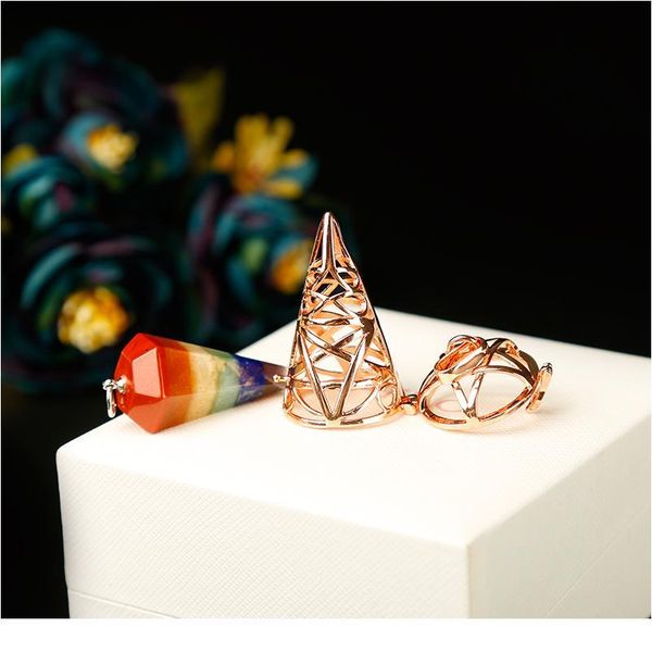 1pc delicate colourful natural stones and crystal minerals pendulum metal cone pyramid pendulum home decoration aura jllgzh, Black
1pc delicate colourful natural stones and crystal minerals pendulum metal cone pyramid pendulum home decoration aura jllgzh, Black