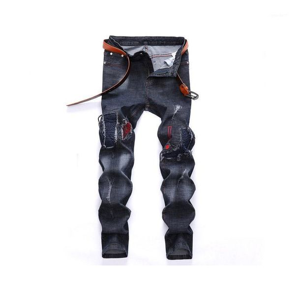 men's jeans fashion youth personality pleated patch decoration hand-broken europe and the united states trend pants men1, Blue
men's jeans fashion youth personality pleated patch decoration hand-broken europe and the united states trend pants men1, Blue