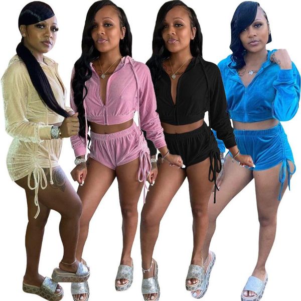 casual velvet tracksuit women two piece set fall clothes zipper hooded jacket shorts set ruched drawstring jogger outfits, Gray
casual velvet tracksuit women two piece set fall clothes zipper hooded jacket shorts set ruched drawstring jogger outfits, Gray