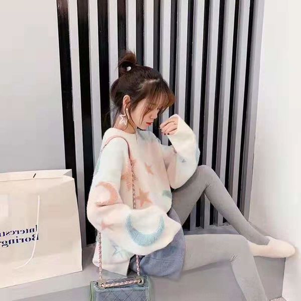 zefqx angola autumn and winter new loose sweater women's lazy style pullover al85o round neck pullover embroidered moon stars pullovers, White;black
zefqx angola autumn and winter new loose sweater women's lazy style pullover al85o round neck pullover embroidered moon stars pullovers, White;black