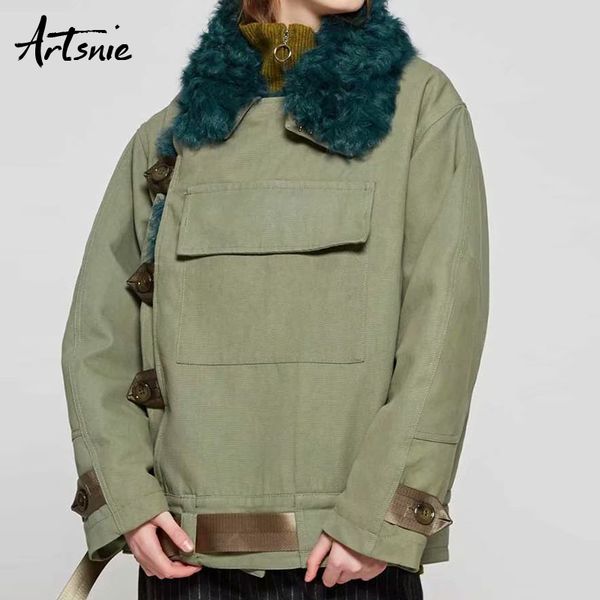 fat winter casual chaqueta faux parka women mujer bontkraag pockets herfst overwear women's katoen jassen artsnie eethg, Black
fat winter casual chaqueta faux parka women mujer bontkraag pockets herfst overwear women's katoen jassen artsnie eethg, Black