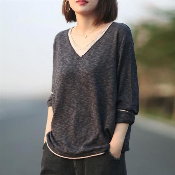 johnature casual pullovers women clothes new autumn sweater v-neck full sleeve solid color knitted concise women sweaters 201130, White;black
johnature casual pullovers women clothes new autumn sweater v-neck full sleeve solid color knitted concise women sweaters 201130, White;black