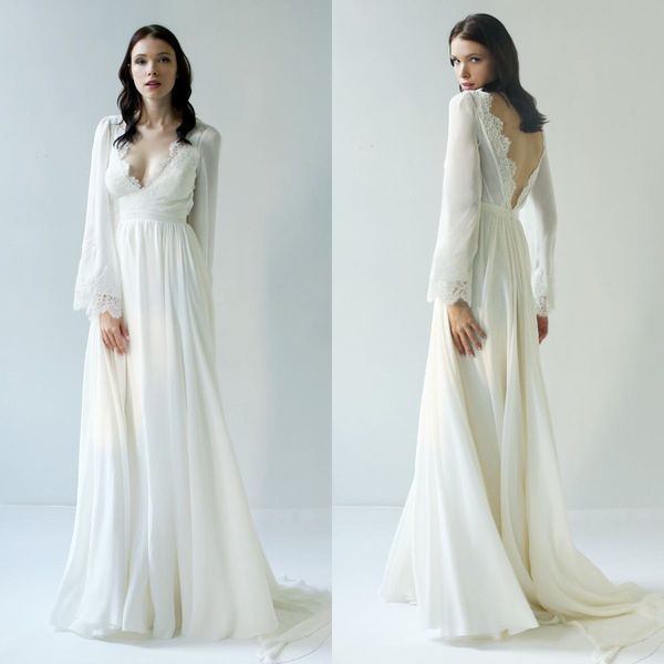 new bohemian wedding dress 2020 deep v neck a line lace chiffon boho robe de mariée long sleeves customize vestido de noiva, White
new bohemian wedding dress 2020 deep v neck a line lace chiffon boho robe de mariée long sleeves customize vestido de noiva, White