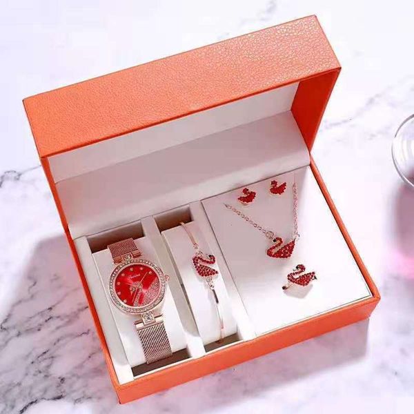 five net piece strap fasina jewelry swan set box gift quartz zircon watcheol9, Slivery;brown
five net piece strap fasina jewelry swan set box gift quartz zircon watcheol9, Slivery;brown