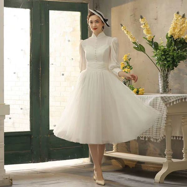 2021 new wedding dresses short vintage turtlenecks to be dressed as bride j6d4, Blue;red
2021 new wedding dresses short vintage turtlenecks to be dressed as bride j6d4, Blue;red
