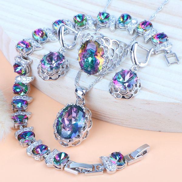 серебро 925 свадебные украшения радуга цирконий для womem венчания костюма ожерелье наборы кольца серьги кулон браслет, Black
серебро 925 свадебные украшения радуга цирконий для womem венчания костюма ожерелье наборы кольца серьги кулон браслет, Black