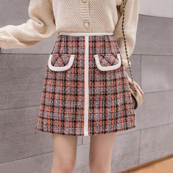 2020 autumn high waist woolen plaid skirts womens mini cute short skirt mujer faldas preppy style student tweed skirt jupe femme, Black
2020 autumn high waist woolen plaid skirts womens mini cute short skirt mujer faldas preppy style student tweed skirt jupe femme, Black