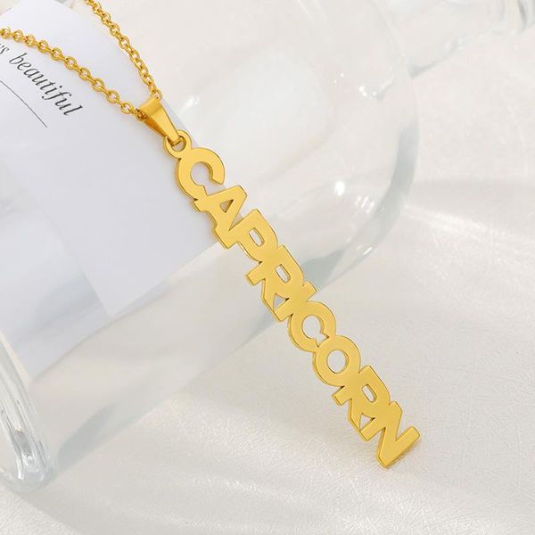 fashion 12 constellation letter pendant necklace stainless steel charm gold color necklace for women christmas jewelry, Silver
fashion 12 constellation letter pendant necklace stainless steel charm gold color necklace for women christmas jewelry, Silver