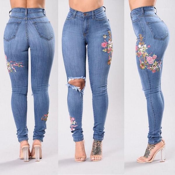 wholesale- stylish women clothes ladies high waist hole slim skinny floral print jeans button stretch pencil denim pants one pieces1, Blue
wholesale- stylish women clothes ladies high waist hole slim skinny floral print jeans button stretch pencil denim pants one pieces1, Blue