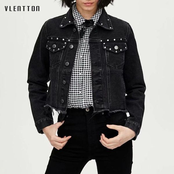 autumn street rivet tassel black denim jacket women pockets solid short coat femme casual jeans jackets outwear veste femme1, Black;brown
autumn street rivet tassel black denim jacket women pockets solid short coat femme casual jeans jackets outwear veste femme1, Black;brown