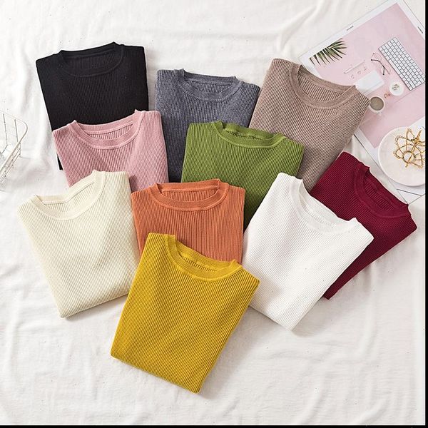 women pullover sweater round neck slim casual basic ribbed knit winter knitted sweater women 2021 knitwear jumpers ladies, White;black
women pullover sweater round neck slim casual basic ribbed knit winter knitted sweater women 2021 knitwear jumpers ladies, White;black