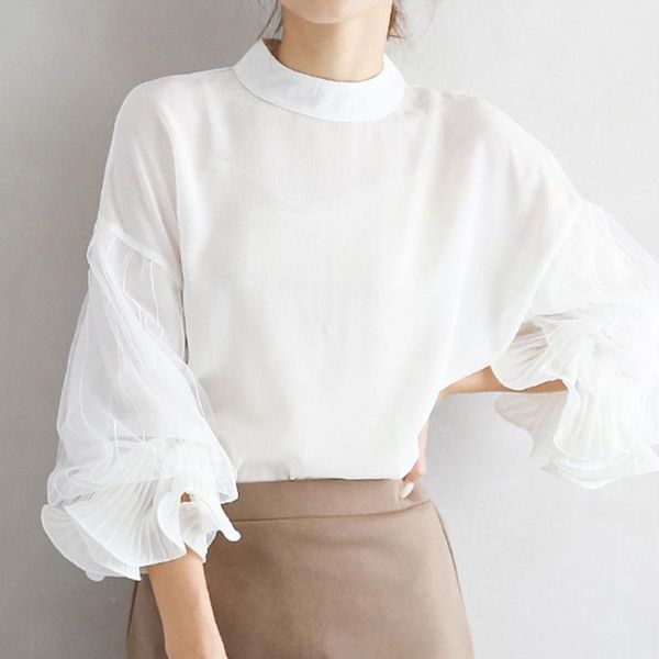 summer long sleeve blouse women round neck lantern sleeve plain female korean office ladies causal shirts 4 colors1, White
summer long sleeve blouse women round neck lantern sleeve plain female korean office ladies causal shirts 4 colors1, White