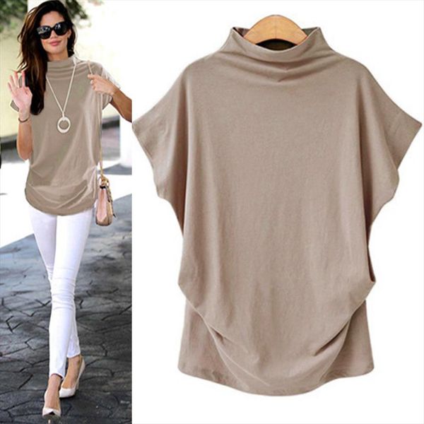 womens t shirt solid cotton linen turtleneck short sleeve solid casual t shirt plus size t shirt women 2020, White
womens t shirt solid cotton linen turtleneck short sleeve solid casual t shirt plus size t shirt women 2020, White