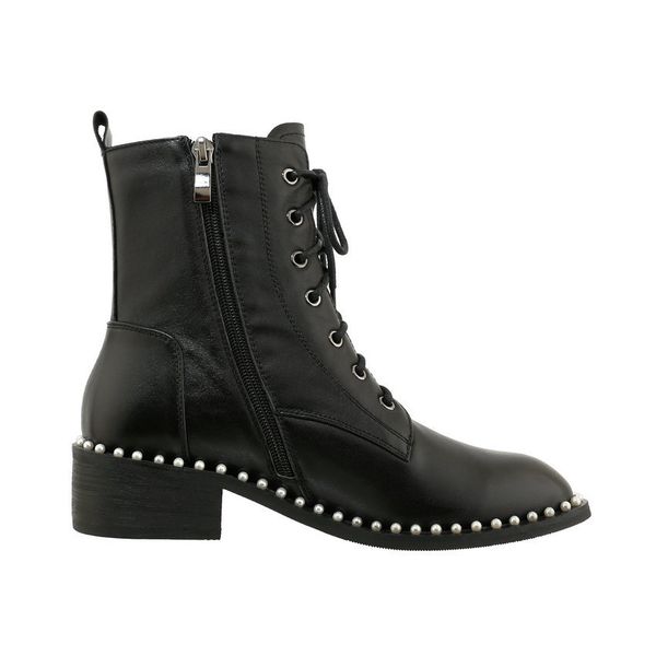 2021 new string bead round toe ankle cow leather lace up zipper women shoes square heel fashion short boots size 34-43 0yux, Black
2021 new string bead round toe ankle cow leather lace up zipper women shoes square heel fashion short boots size 34-43 0yux, Black