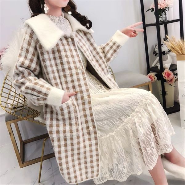 we58t 2020 autumn and nv wai tao nv wai tao women's mid-l new korean style women's mink plaid very fairy coat imitation lazy style, White;black
we58t 2020 autumn and nv wai tao nv wai tao women's mid-l new korean style women's mink plaid very fairy coat imitation lazy style, White;black