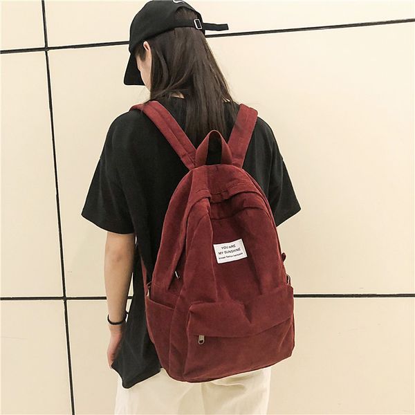 2019 women corduroy backpack shoulder bags solid color school bag for teenage girl backpacks children travel bag vertical zipper c1019
2019 women corduroy backpack shoulder bags solid color school bag for teenage girl backpacks children travel bag vertical zipper c1019