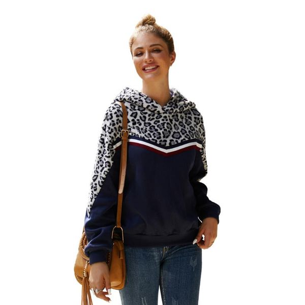 women's hoodies & sweatshirts autumn winter stitched leopard print women long-sleeved hooded patchwork casual plush coat gws01-6100, Black
women's hoodies & sweatshirts autumn winter stitched leopard print women long-sleeved hooded patchwork casual plush coat gws01-6100, Black